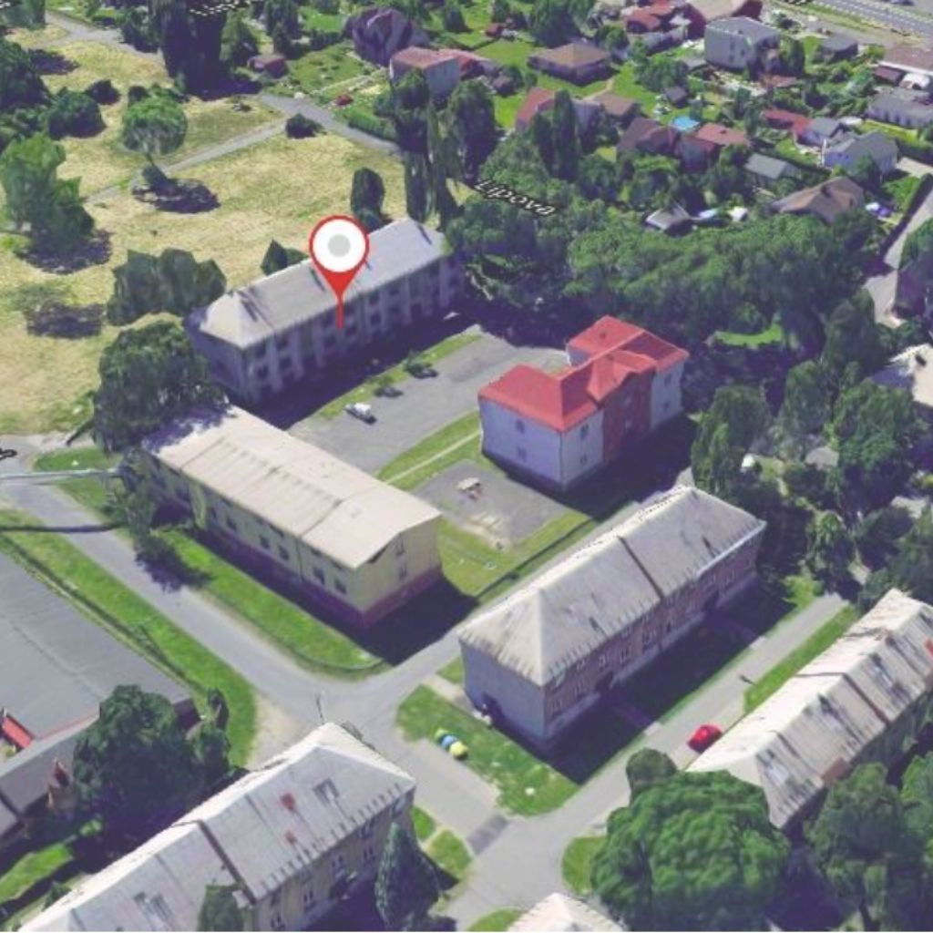 letecký pohled budovy